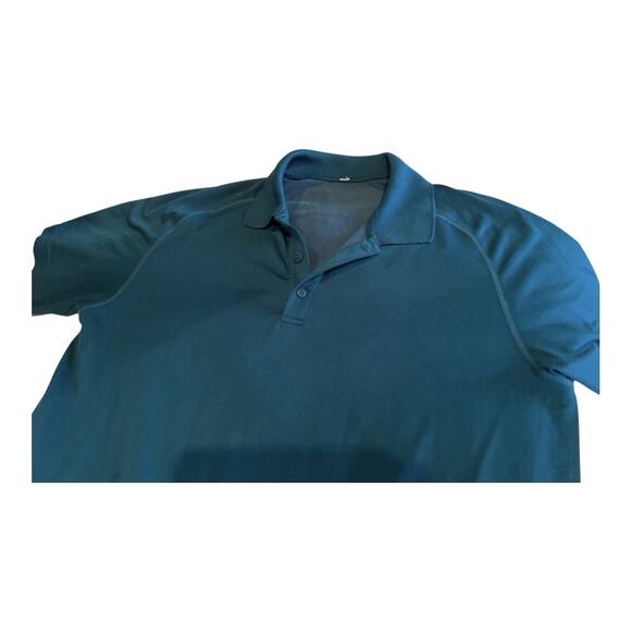 Lululemon Men’s Box Logo Marlin Green Polo Shirt Size Large - Picture 2 of 8